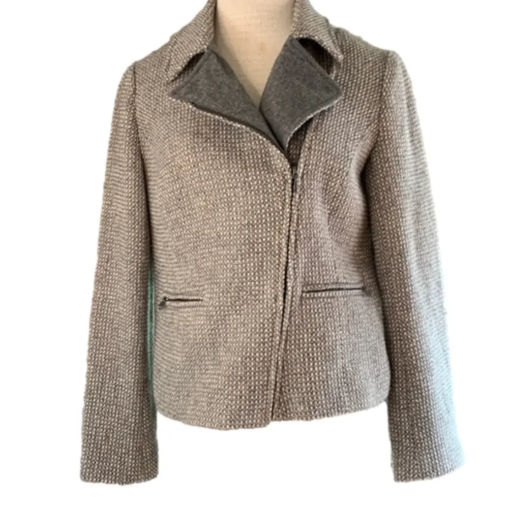 TALBOTS size 10 wool grey blazer